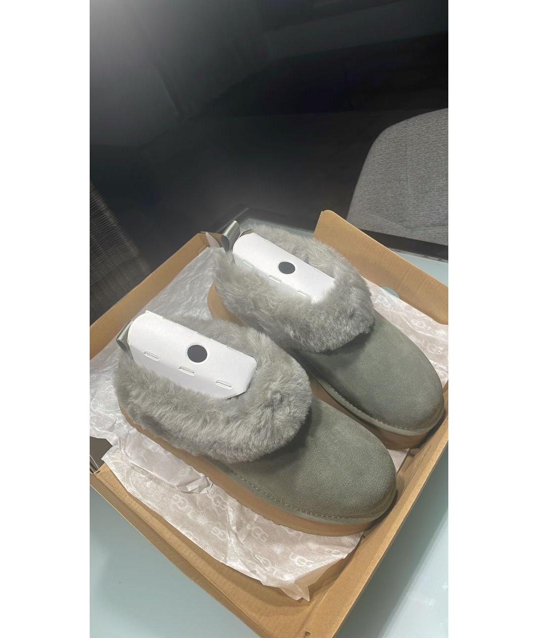 UGG AUSTRALIA Хаки замшевые полусапоги, фото 5