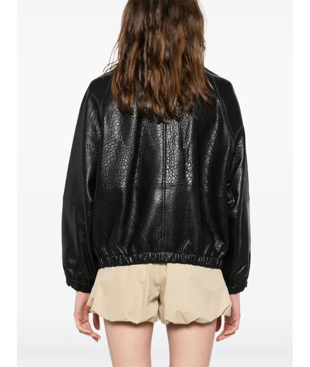 SANDRO Черная кожаная куртка, фото 3
