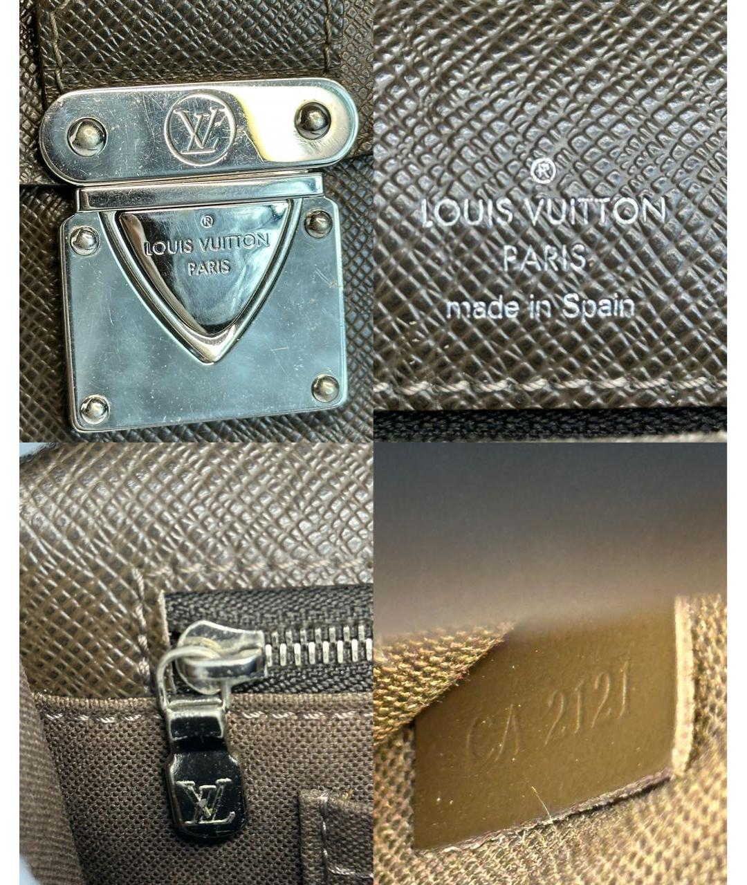 LOUIS VUITTON Коричневая кожаная барсетка, фото 5