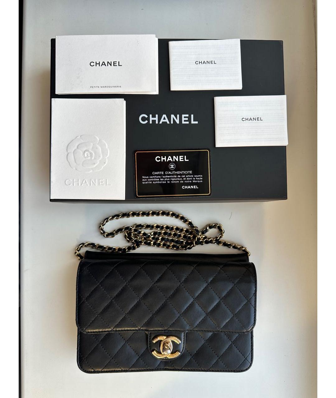 CHANEL Черная кожаная сумка через плечо, фото 8