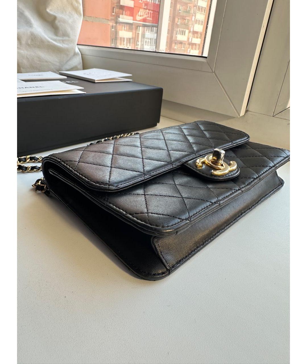 CHANEL Черная кожаная сумка через плечо, фото 2