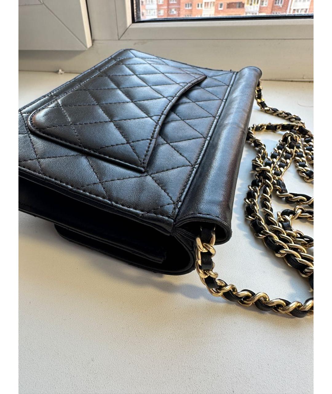 CHANEL Черная кожаная сумка через плечо, фото 6