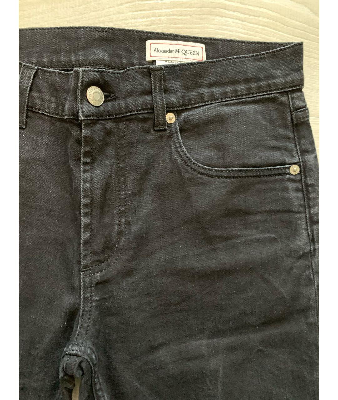ALEXANDER MCQUEEN Черные хлопковые джинсы скинни, фото 4