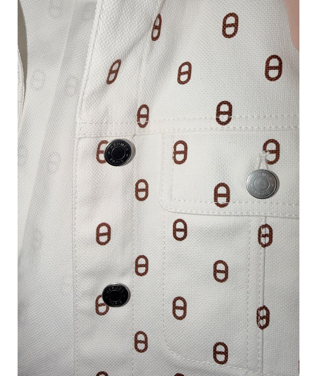 HERMES Белая деним куртка, фото 4