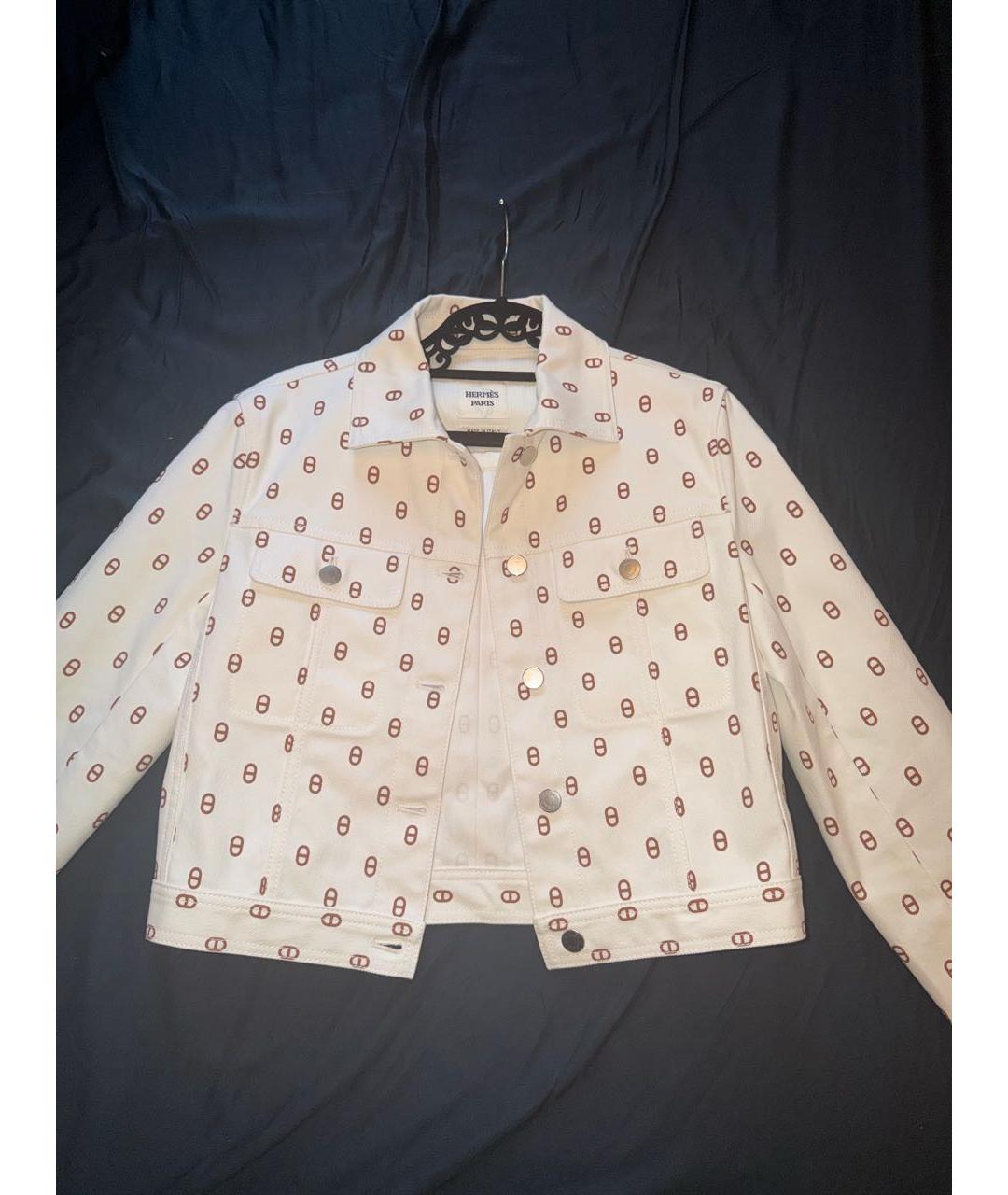 HERMES Белая деним куртка, фото 5