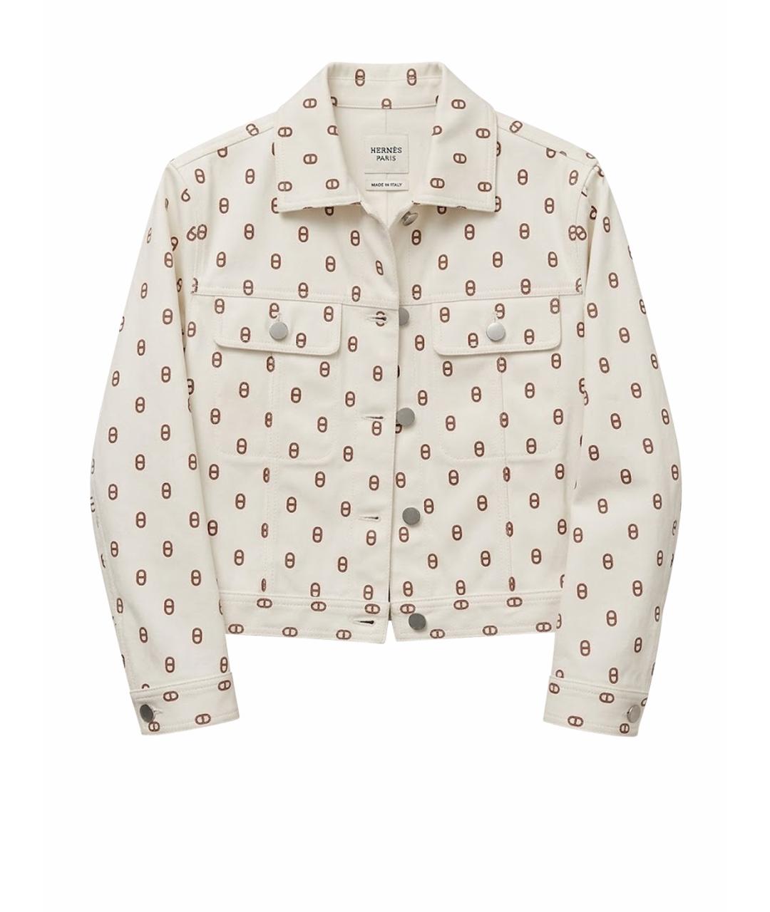 HERMES Белая деним куртка, фото 1