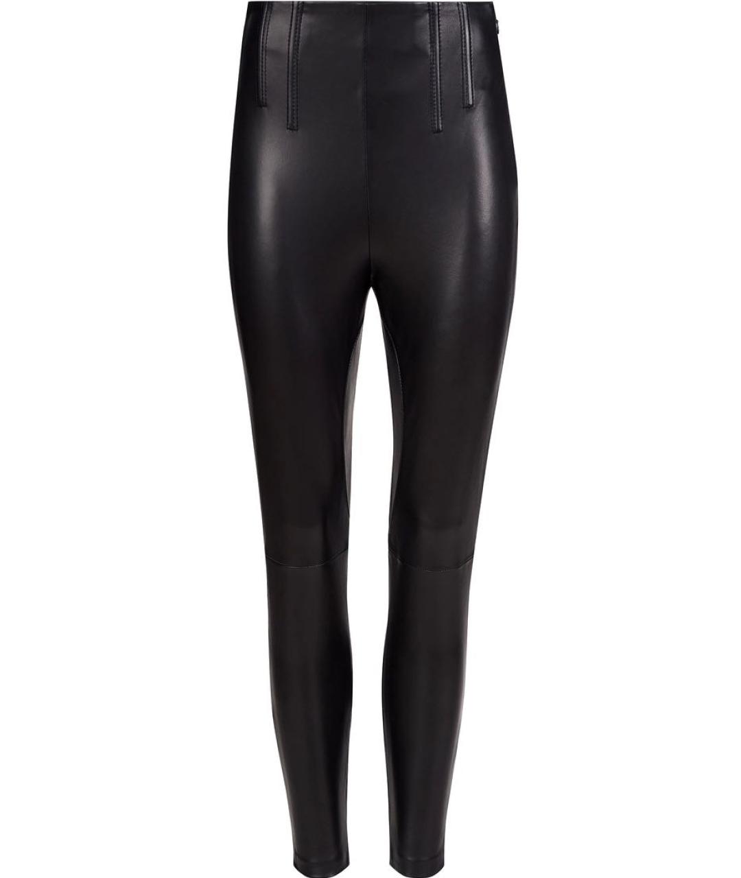 PINKO Черные кожаные брюки узкие, фото 6