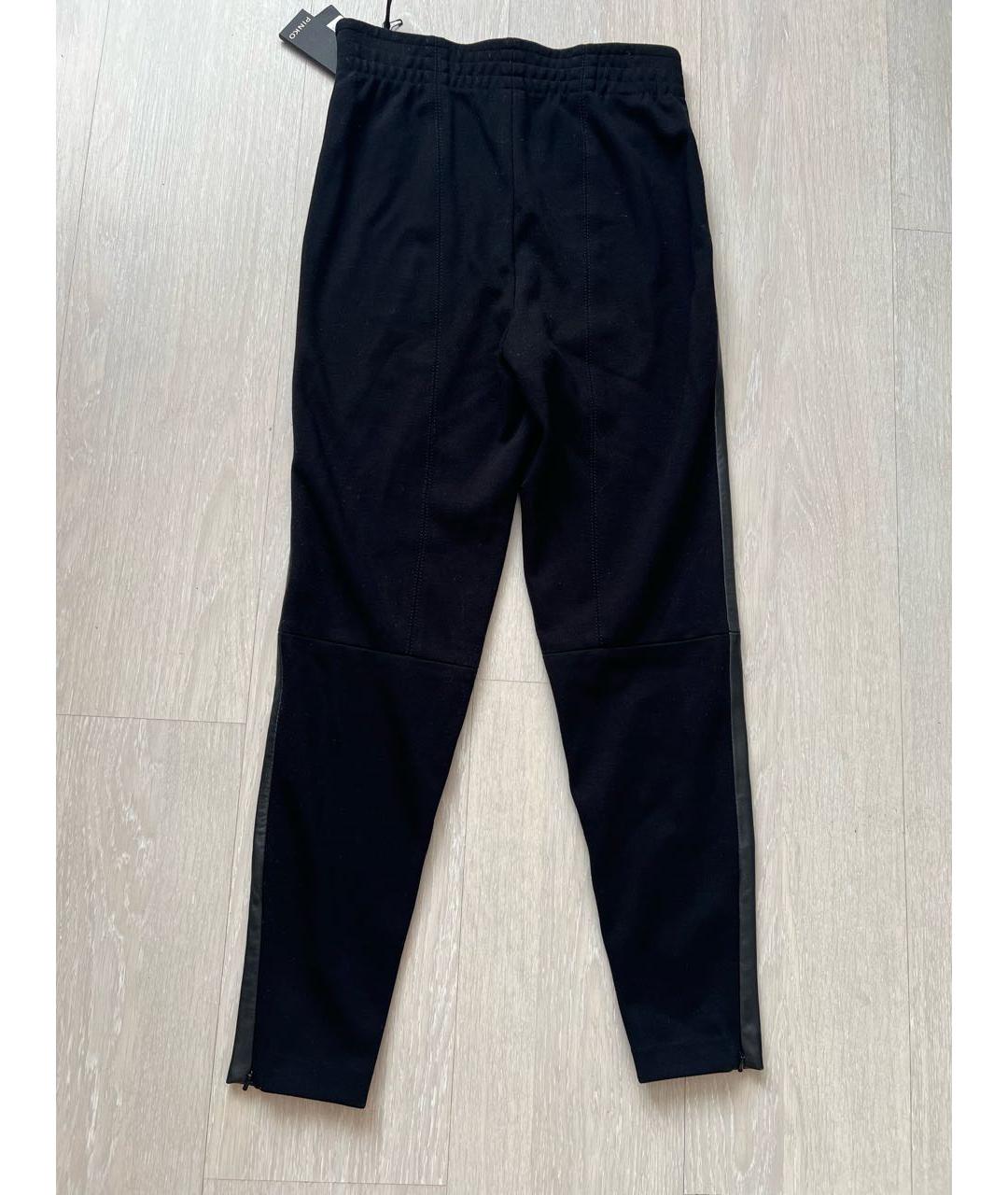 PINKO Черные кожаные брюки узкие, фото 2