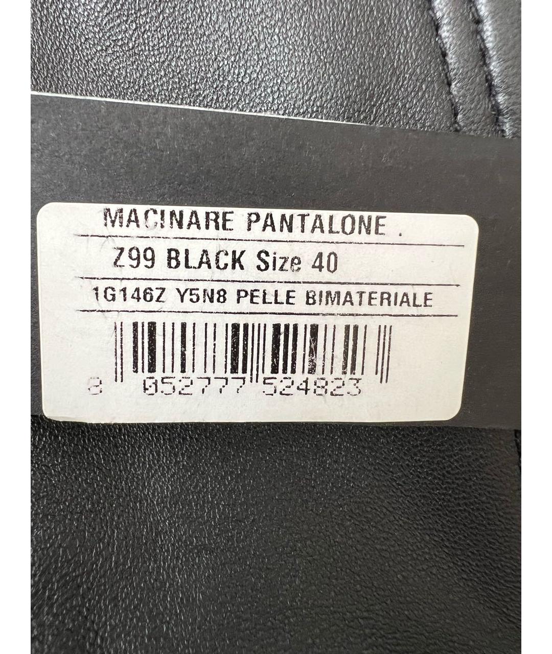 PINKO Черные кожаные брюки узкие, фото 5