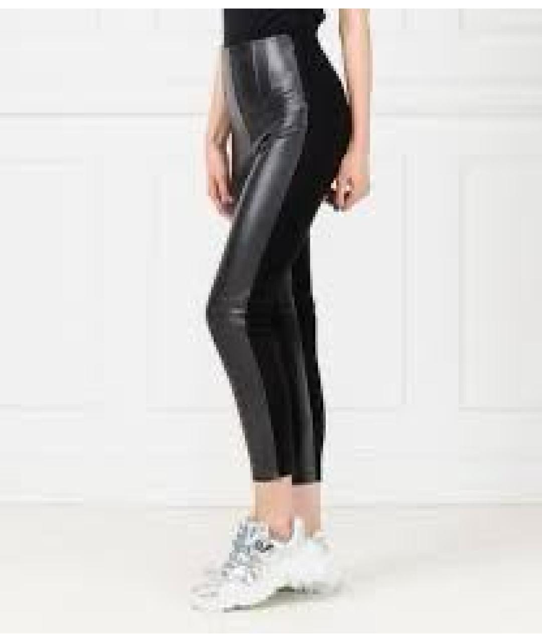 PINKO Черные кожаные брюки узкие, фото 7