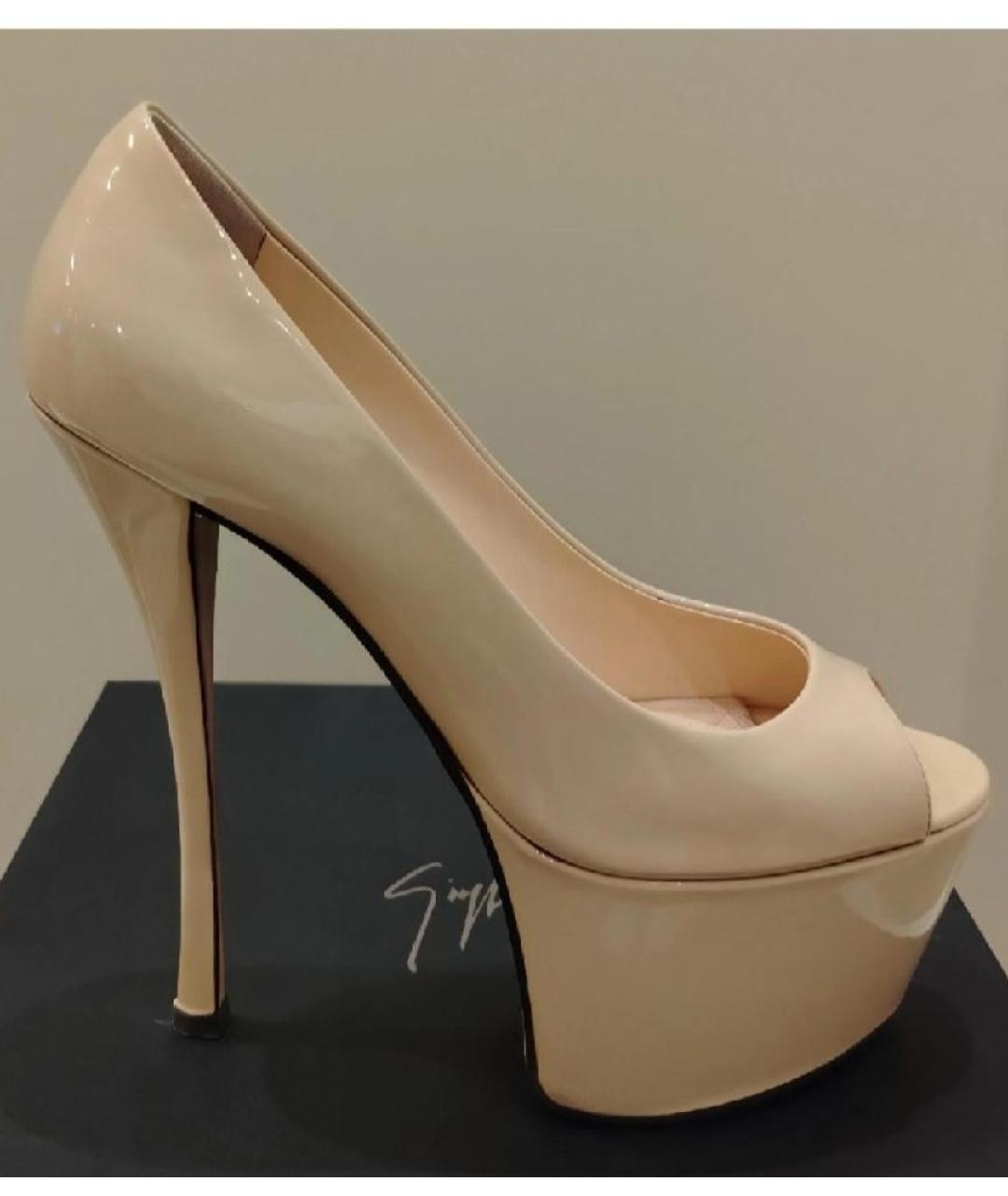 GIUSEPPE ZANOTTI DESIGN Бежевые кожаные туфли, фото 7