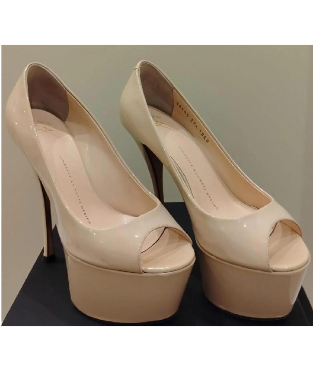 GIUSEPPE ZANOTTI DESIGN Бежевые кожаные туфли, фото 5