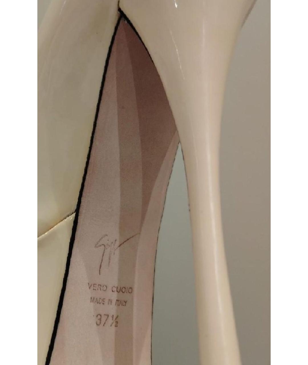 GIUSEPPE ZANOTTI DESIGN Бежевые кожаные туфли, фото 6