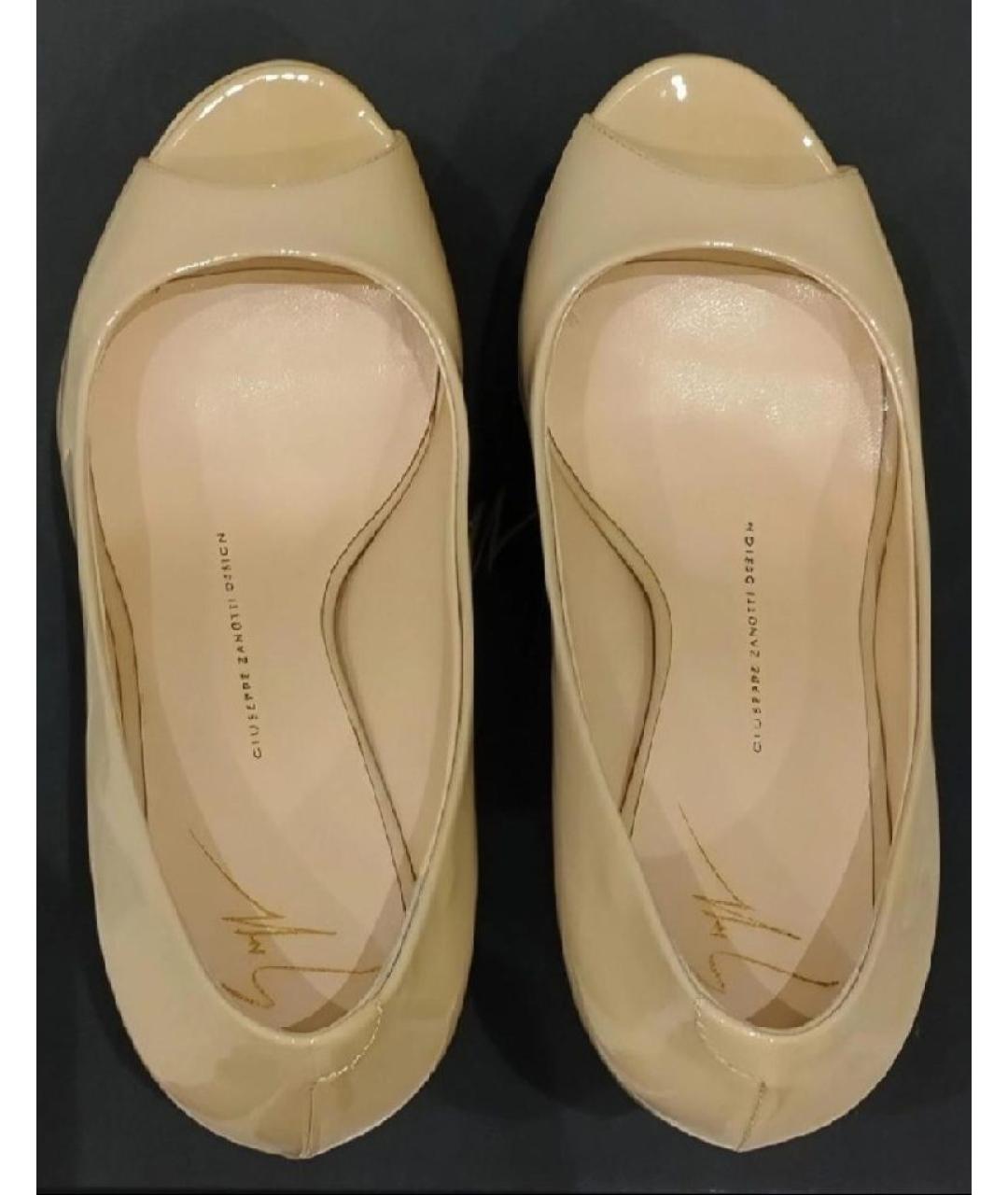 GIUSEPPE ZANOTTI DESIGN Бежевые кожаные туфли, фото 3