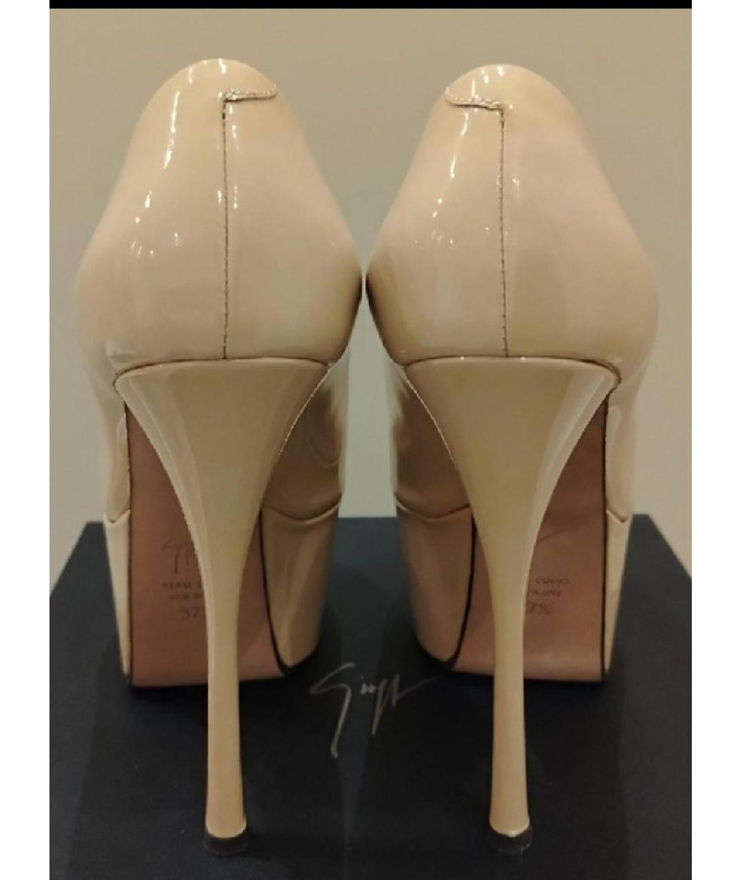 GIUSEPPE ZANOTTI DESIGN Бежевые кожаные туфли, фото 4