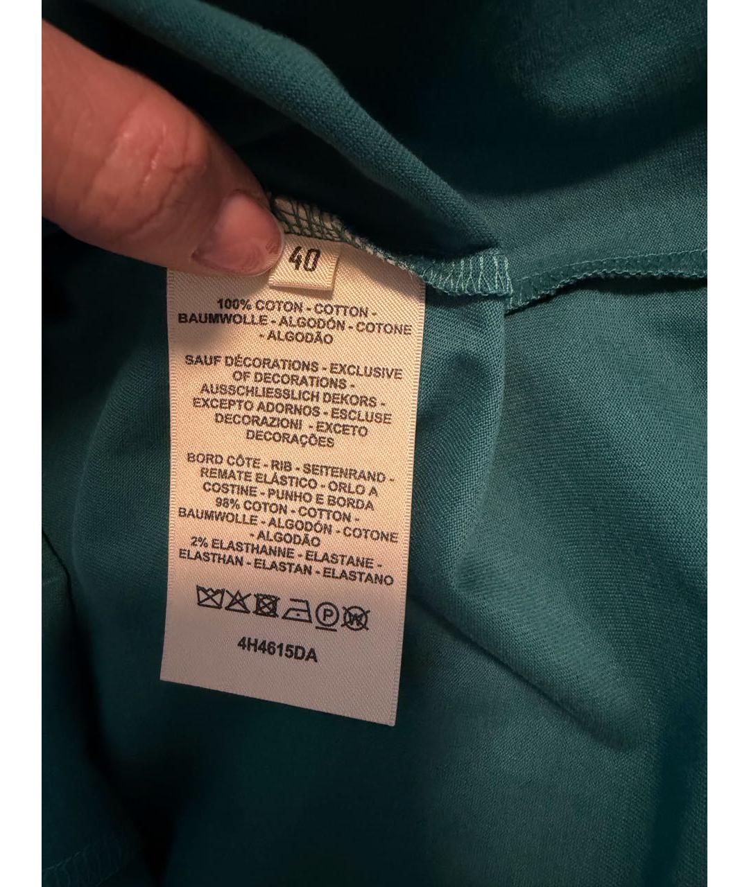 HERMES Зеленая хлопковая футболка, фото 4