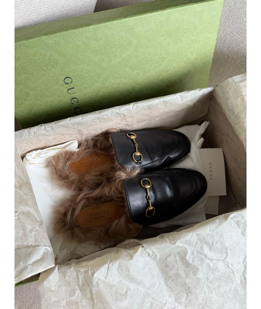 GUCCI Черные мюли, фото 2