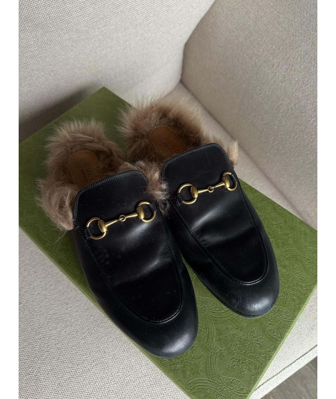 GUCCI Черные мюли, фото 3