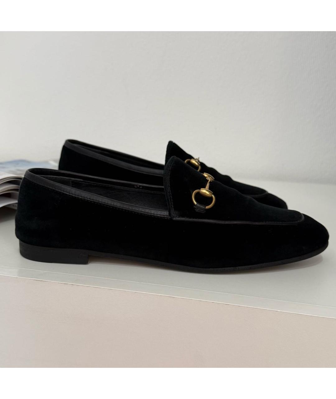 GUCCI Черные бархатные лоферы, фото 8