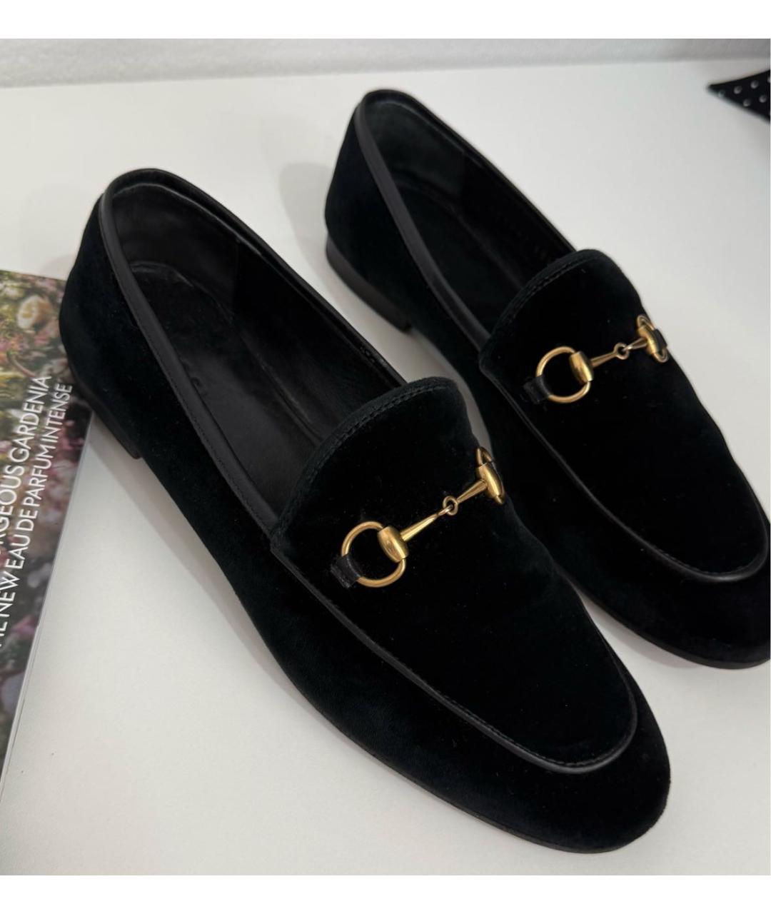GUCCI Черные бархатные лоферы, фото 6