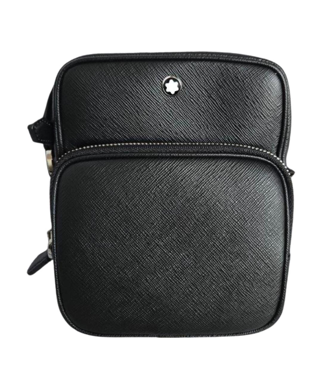 MONTBLANC Черная кожаная сумка на плечо, фото 1