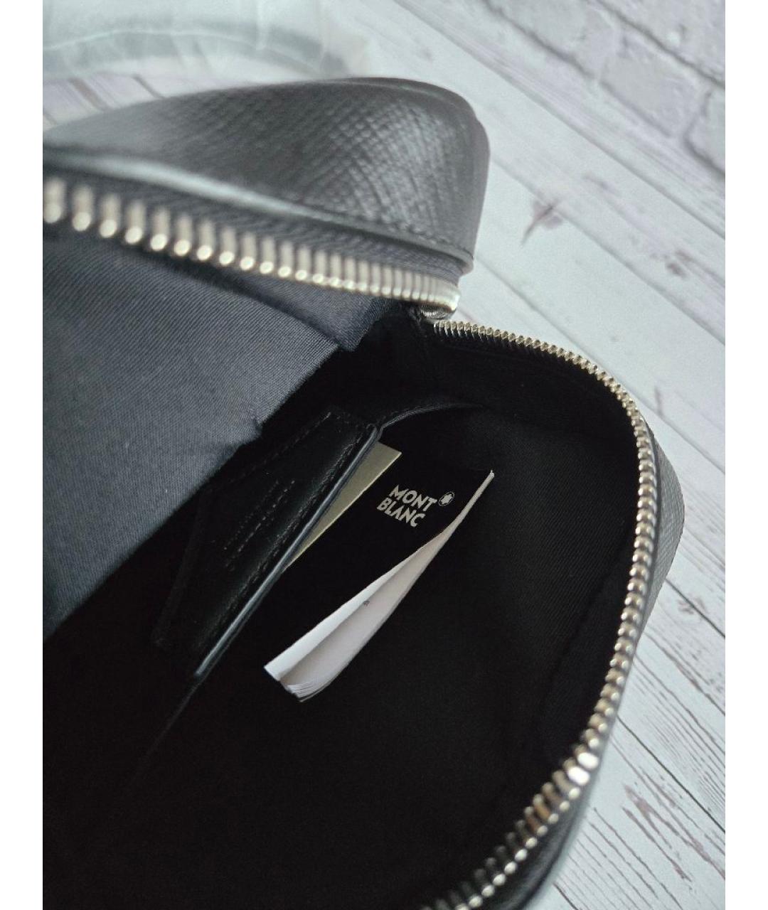 MONTBLANC Черная кожаная сумка на плечо, фото 4