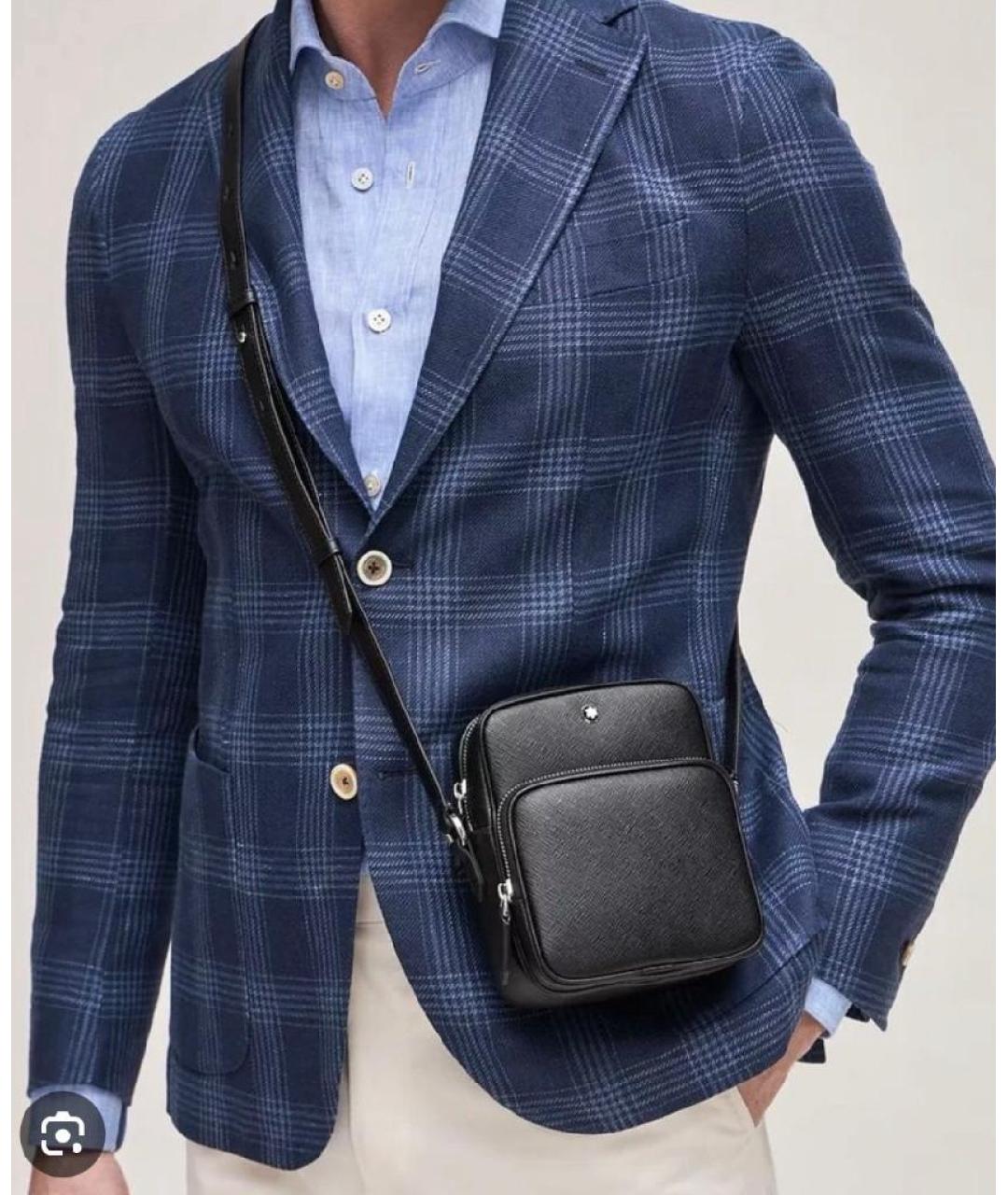 MONTBLANC Черная кожаная сумка на плечо, фото 9