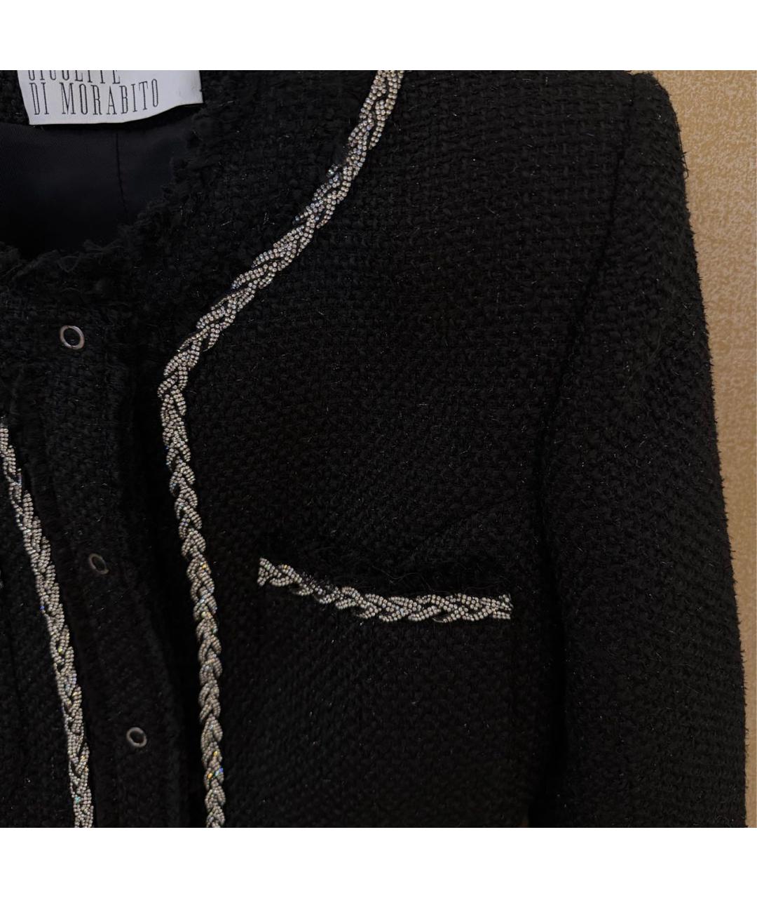 GIUSEPPE DI MORABITO Темно-синий твидовый жакет/пиджак, фото 2