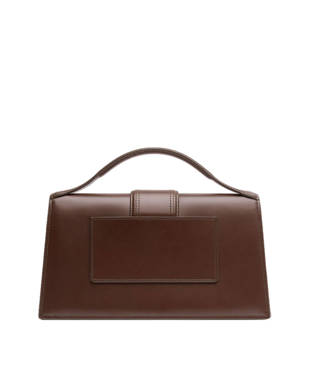 JACQUEMUS Коричневая кожаная сумка с короткими ручками, фото 2