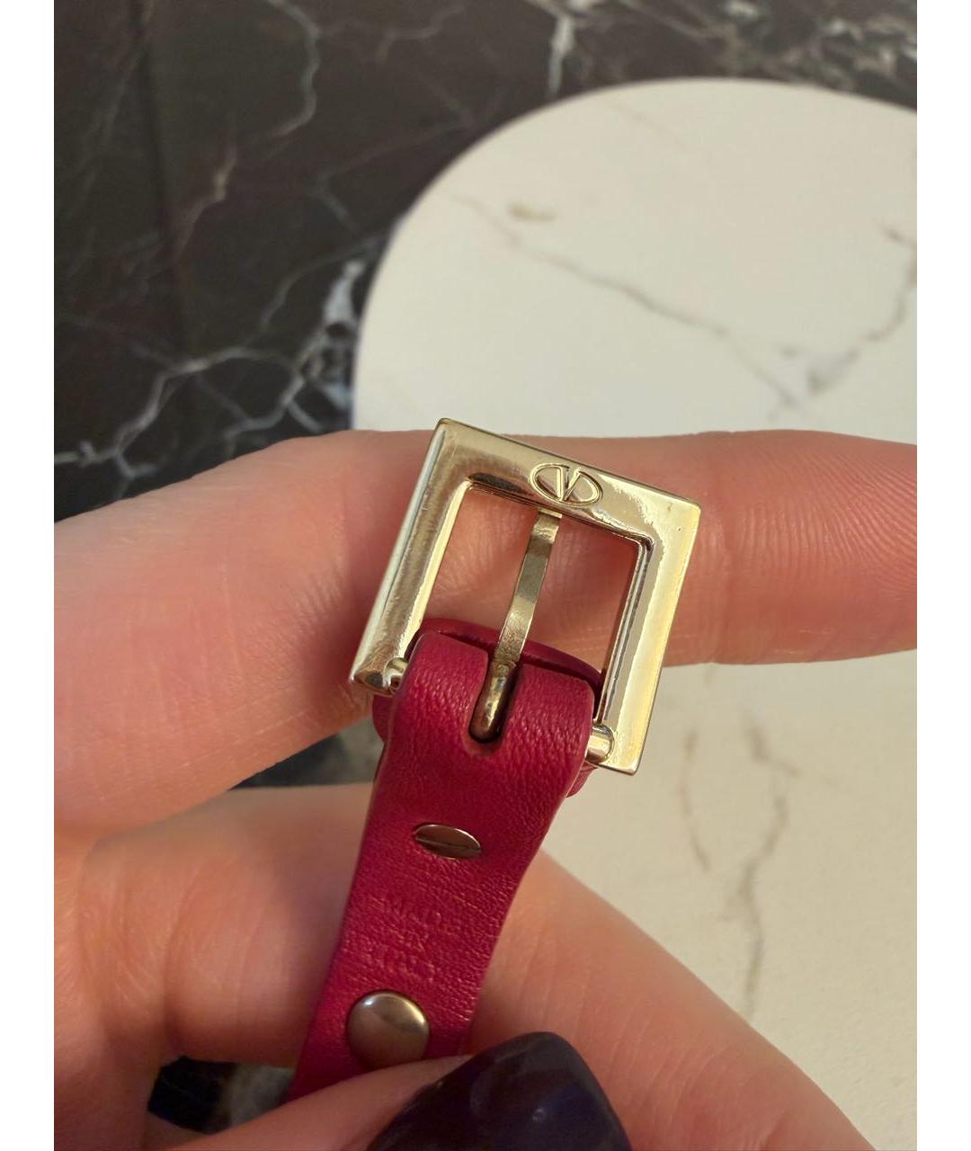 VALENTINO Коралловый кожаный браслет, фото 3