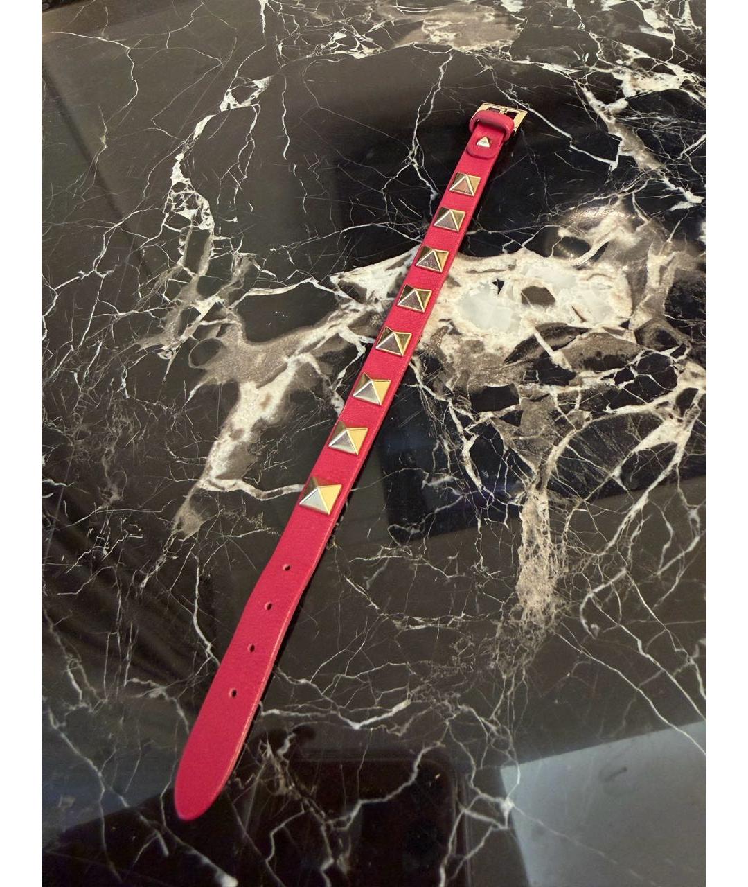 VALENTINO Коралловый кожаный браслет, фото 5