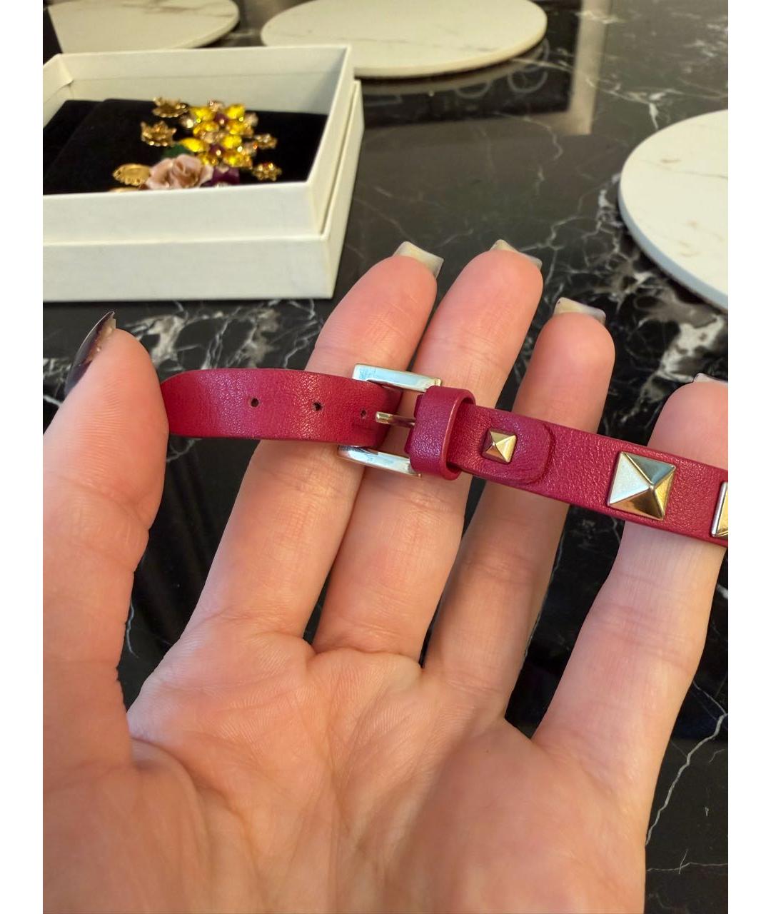 VALENTINO Коралловый кожаный браслет, фото 2