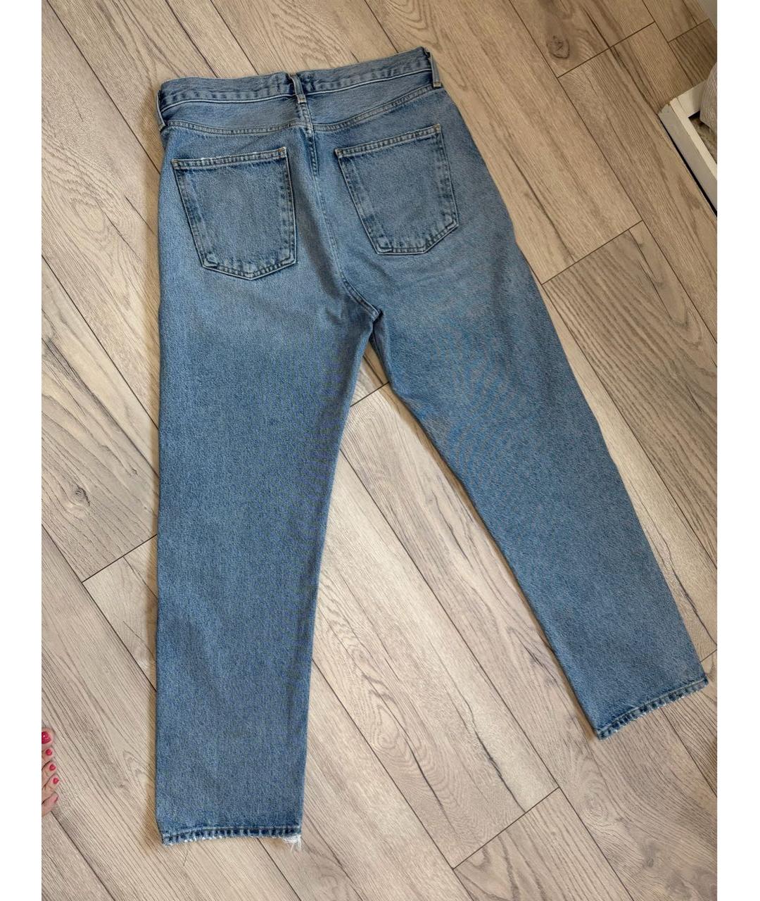 AGOLDE Голубые хлопковые прямые джинсы, фото 2