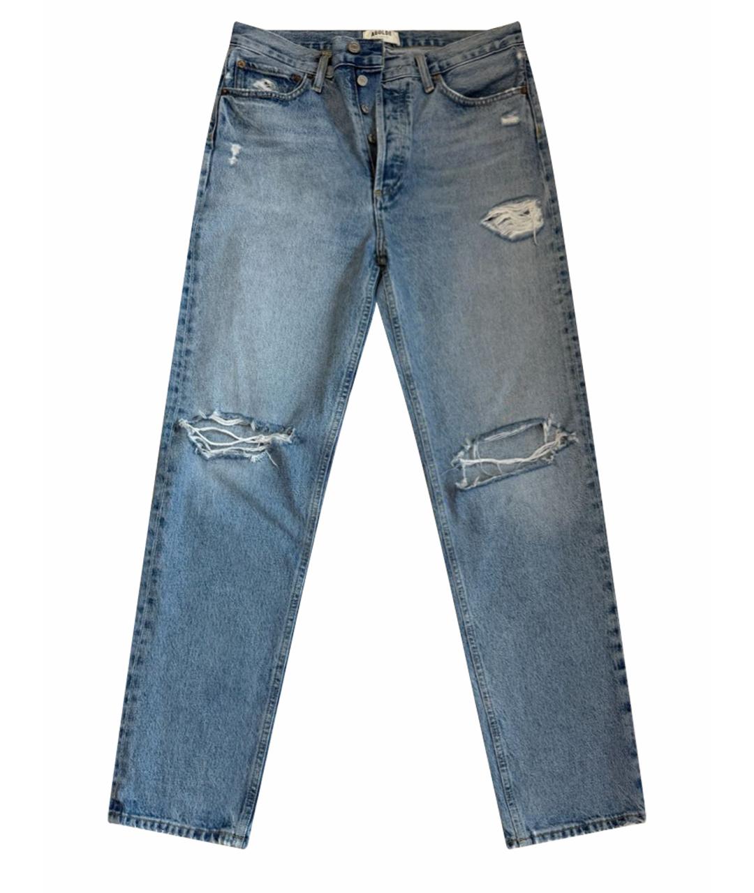 AGOLDE Голубые хлопковые прямые джинсы, фото 1