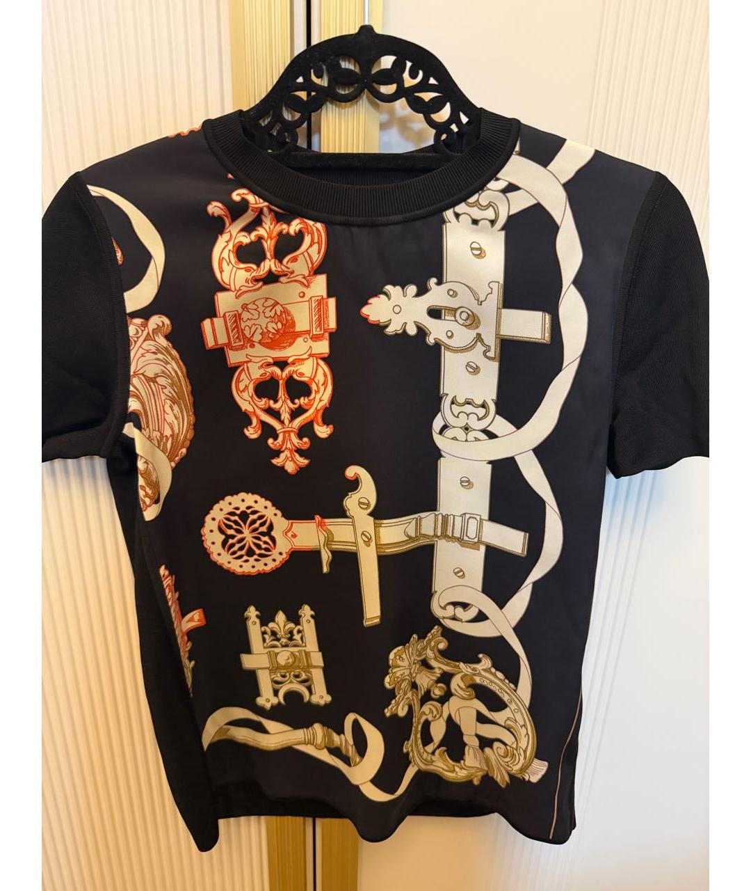 HERMES Темно-синяя вискозная блузы, фото 5