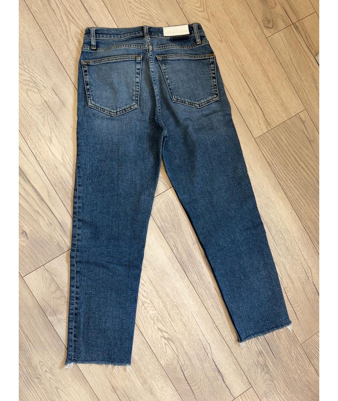 Re done Синие хлопко-полиэстеровые прямые джинсы, фото 2
