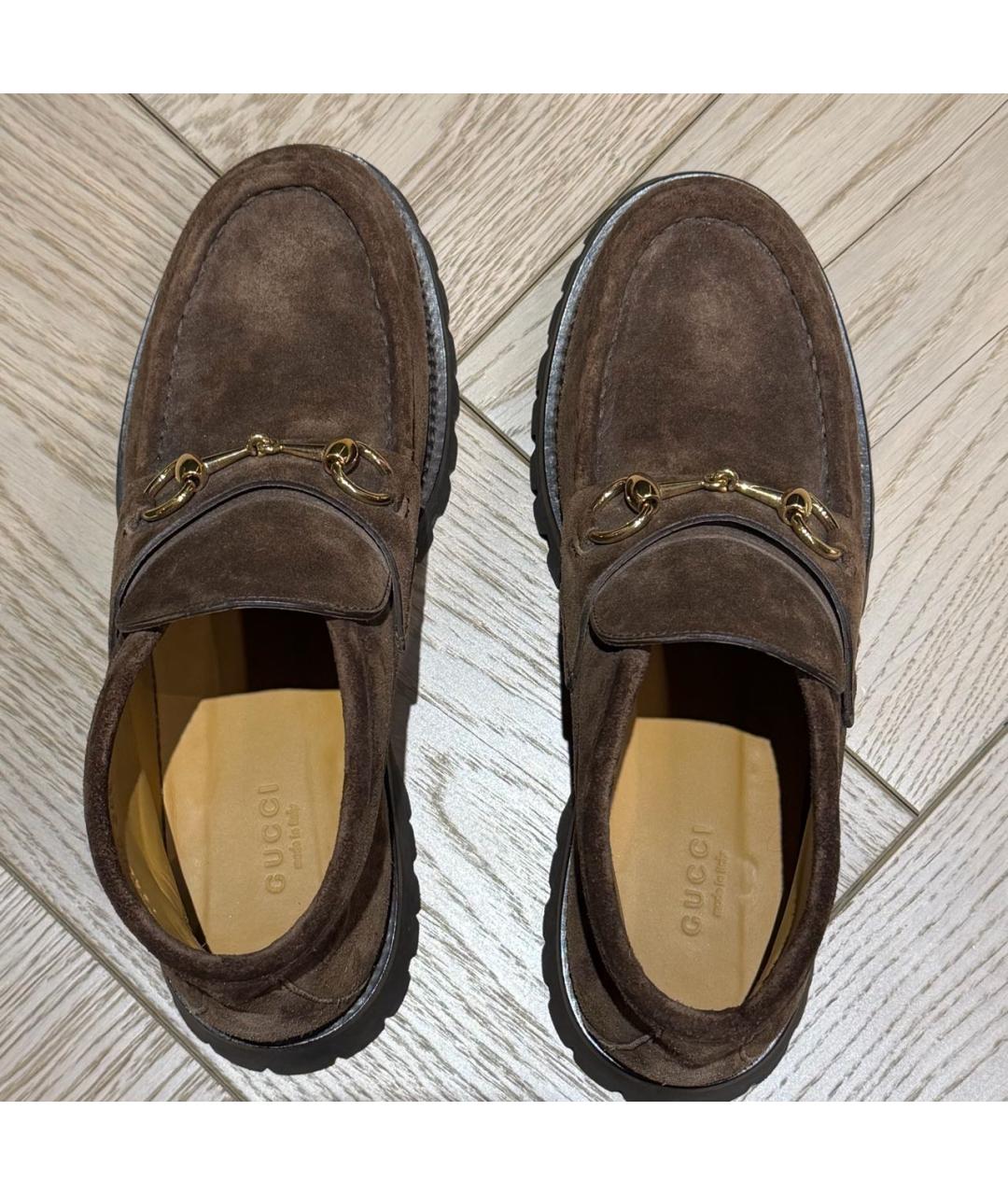 GUCCI Коричневые замшевые ботинки, фото 2