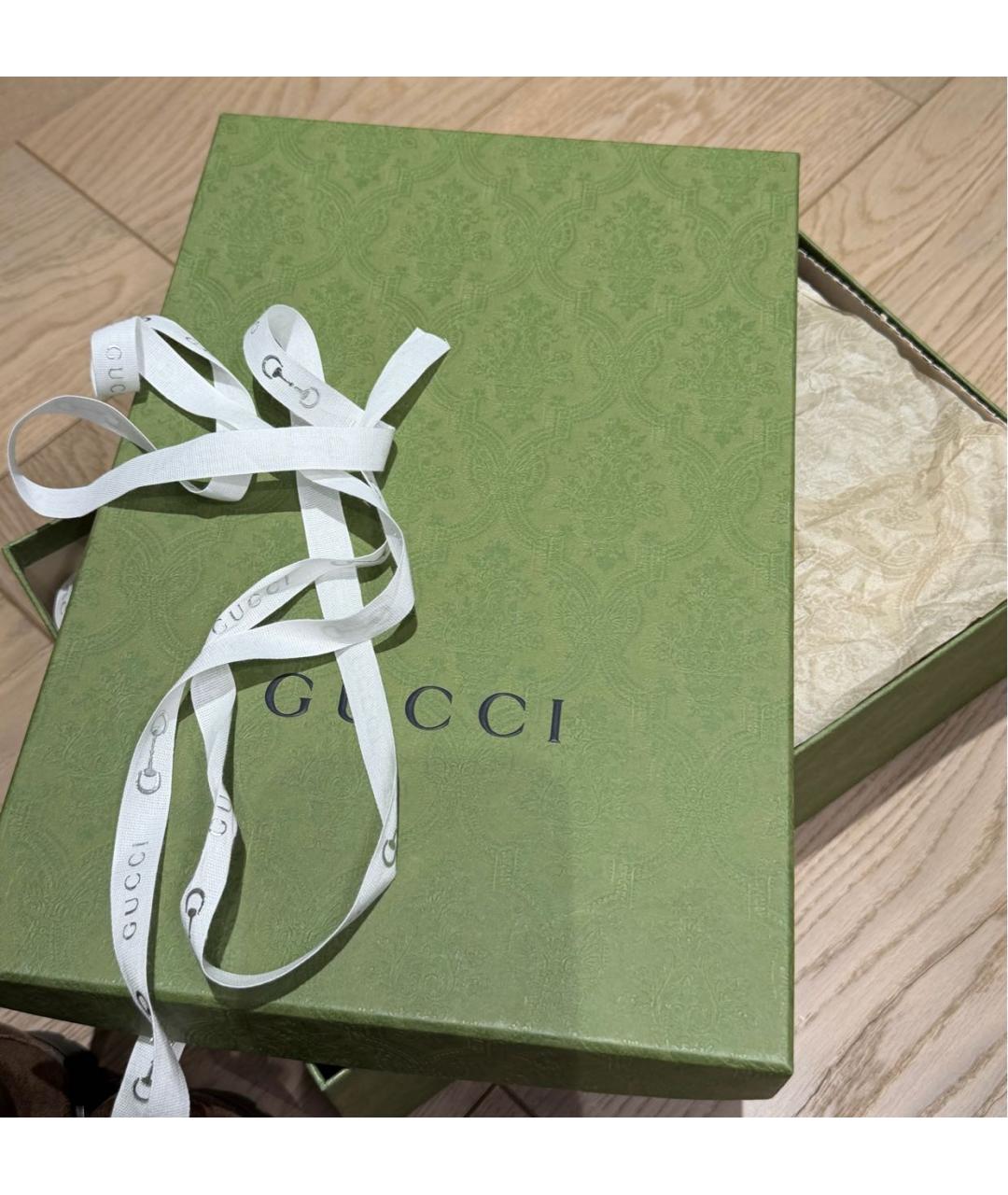 GUCCI Коричневые замшевые ботинки, фото 4