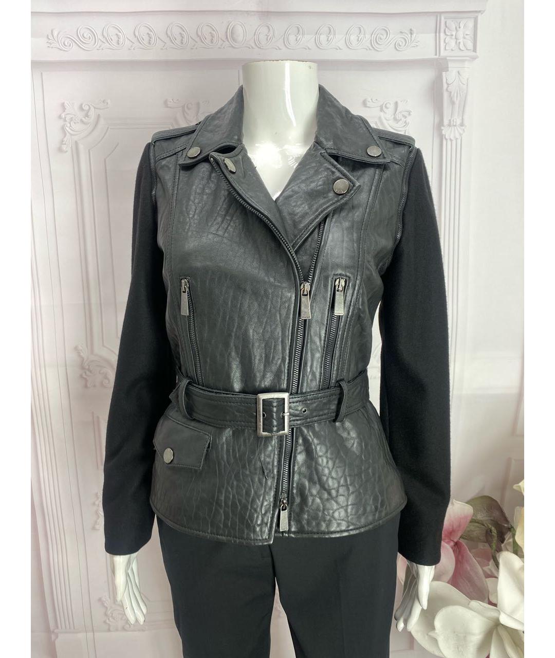 PINKO Черная кожаная куртка, фото 5