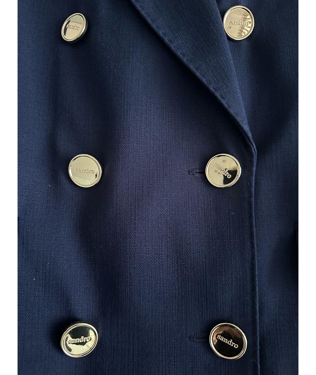 SANDRO Темно-синий вискозный жакет/пиджак, фото 4
