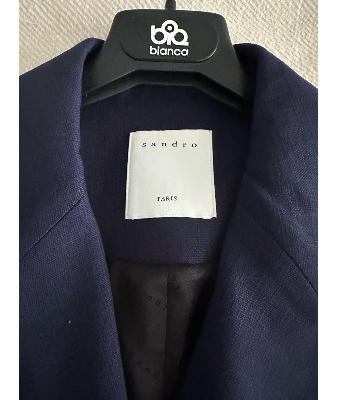 SANDRO Темно-синий вискозный жакет/пиджак, фото 3