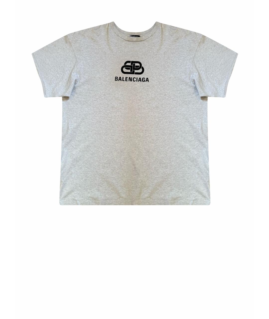 BALENCIAGA Серая хлопковая футболка, фото 1