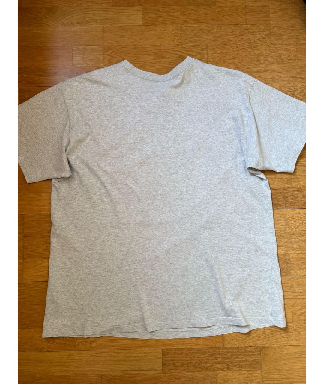 BALENCIAGA Серая хлопковая футболка, фото 3