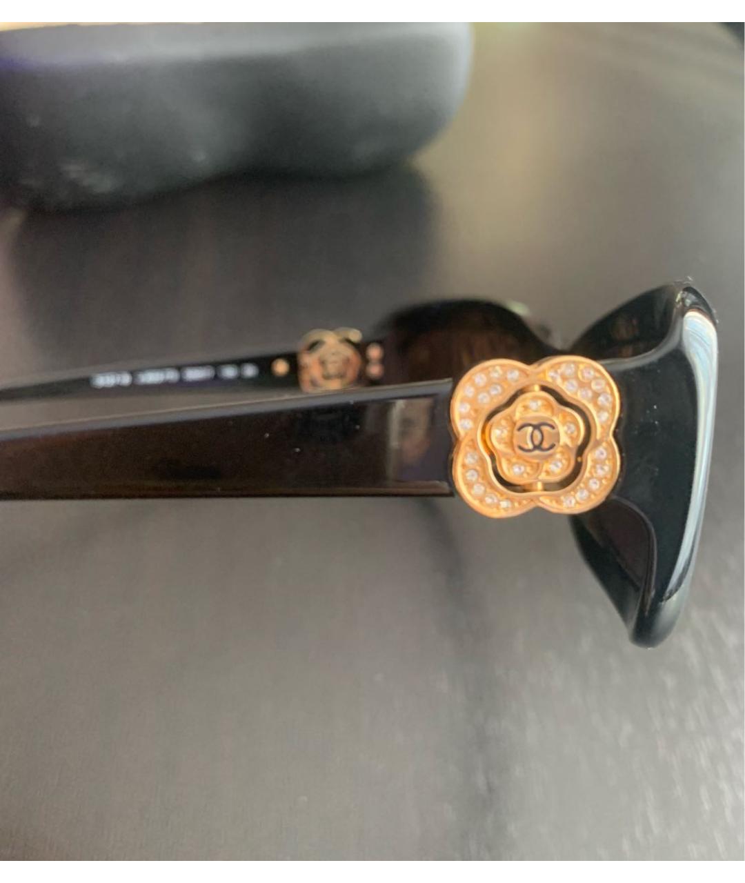 CHANEL Черные пластиковые солнцезащитные очки, фото 3