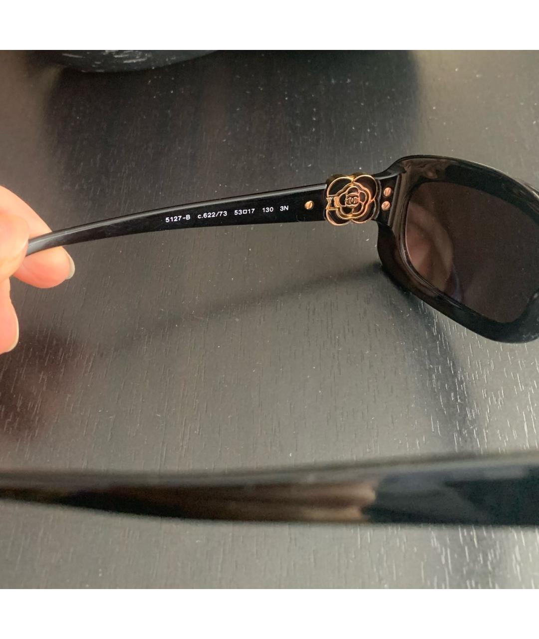 CHANEL Черные пластиковые солнцезащитные очки, фото 4