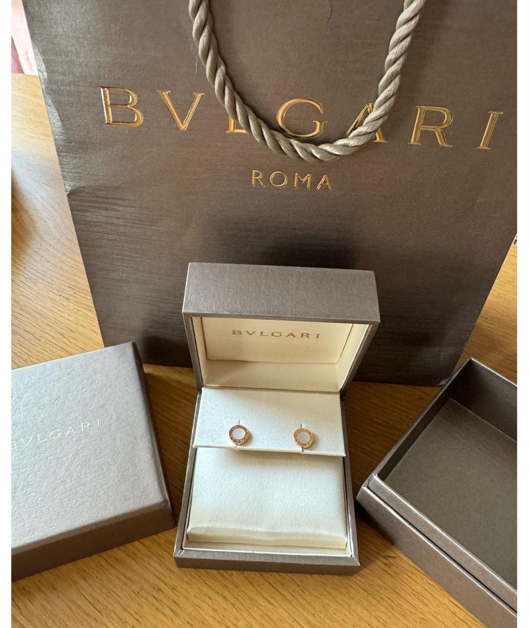 BVLGARI Золотые серьги из розового золота, фото 8