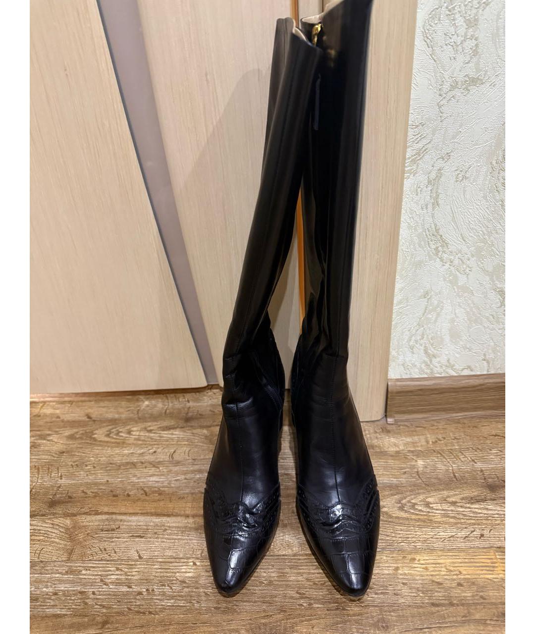 ESCADA Черные кожаные сапоги, фото 2