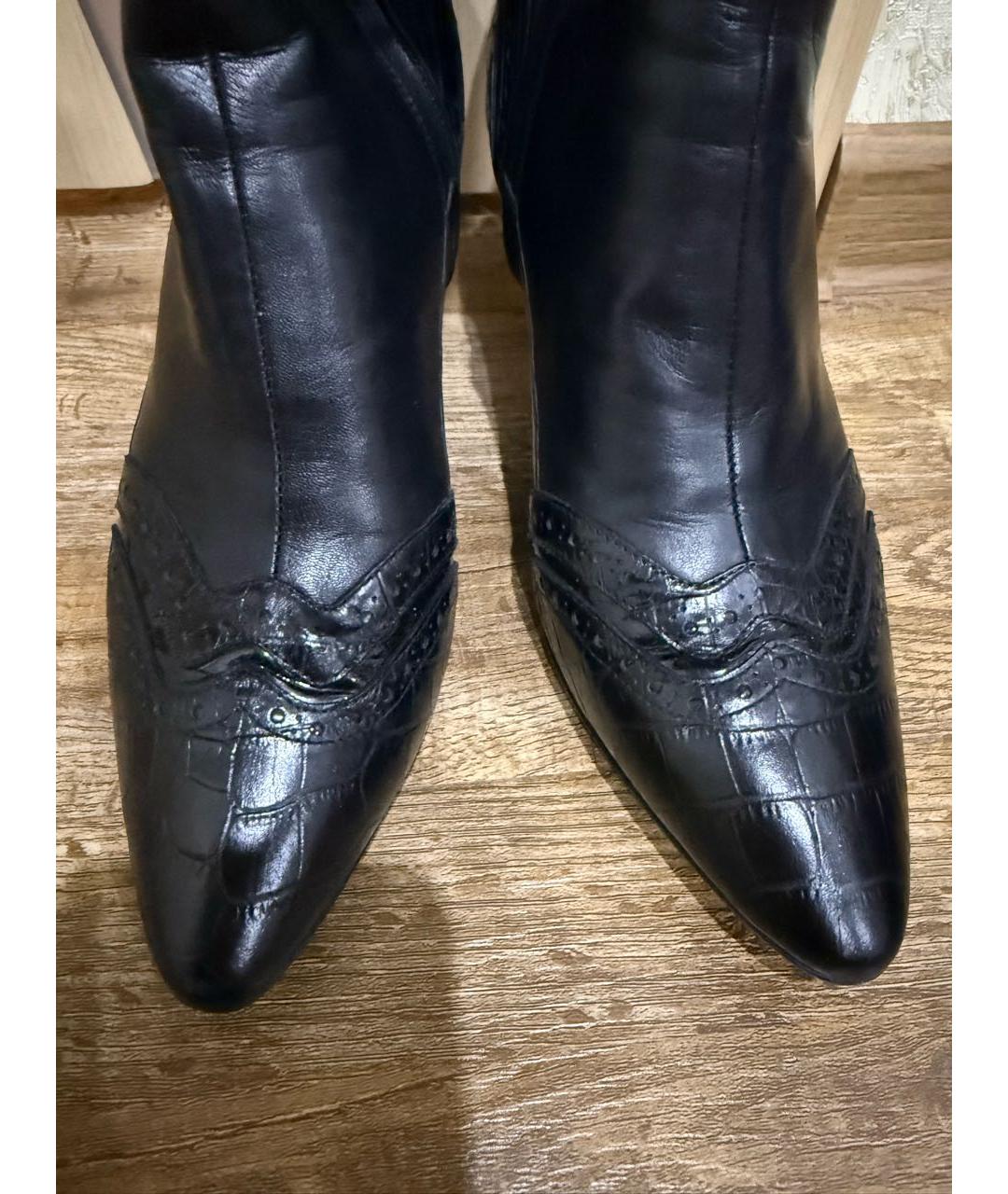 ESCADA Черные кожаные сапоги, фото 7