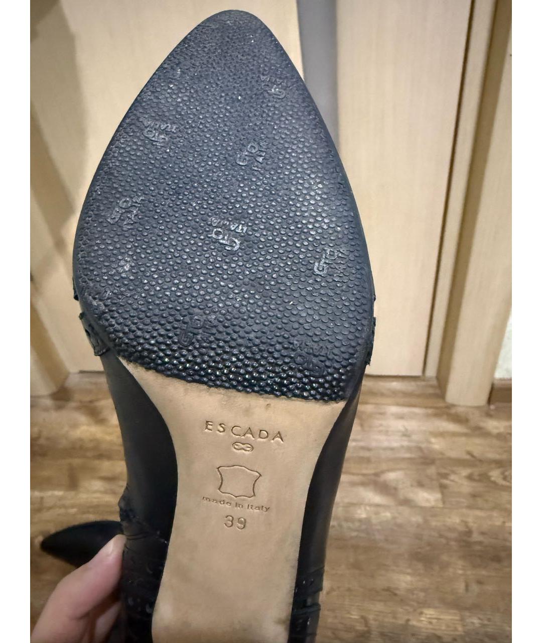 ESCADA Черные кожаные сапоги, фото 4