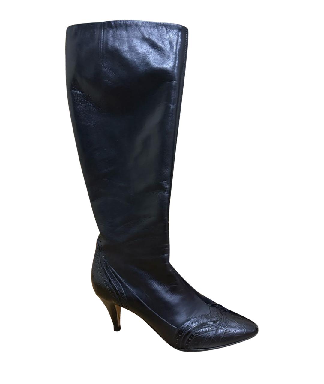 ESCADA Черные кожаные сапоги, фото 8
